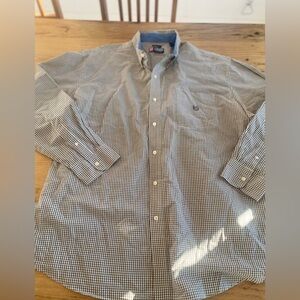 Ralph Lauren Chaps Checkered Button Down Shirt‎ Gray White Men’s 3X Preowned